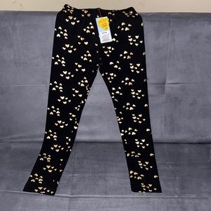 GIRLS GOLD FOIL HEART LEGGINGS SIZE 7–8